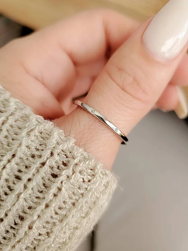 Sterling Silver 925 Elegant Thin Band Ring