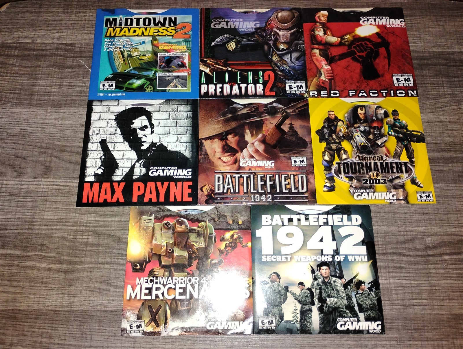 Lot of 8 Computer Gaming World Cover Discs PC CD-ROM 2001 2002 2003 Demos AVP2