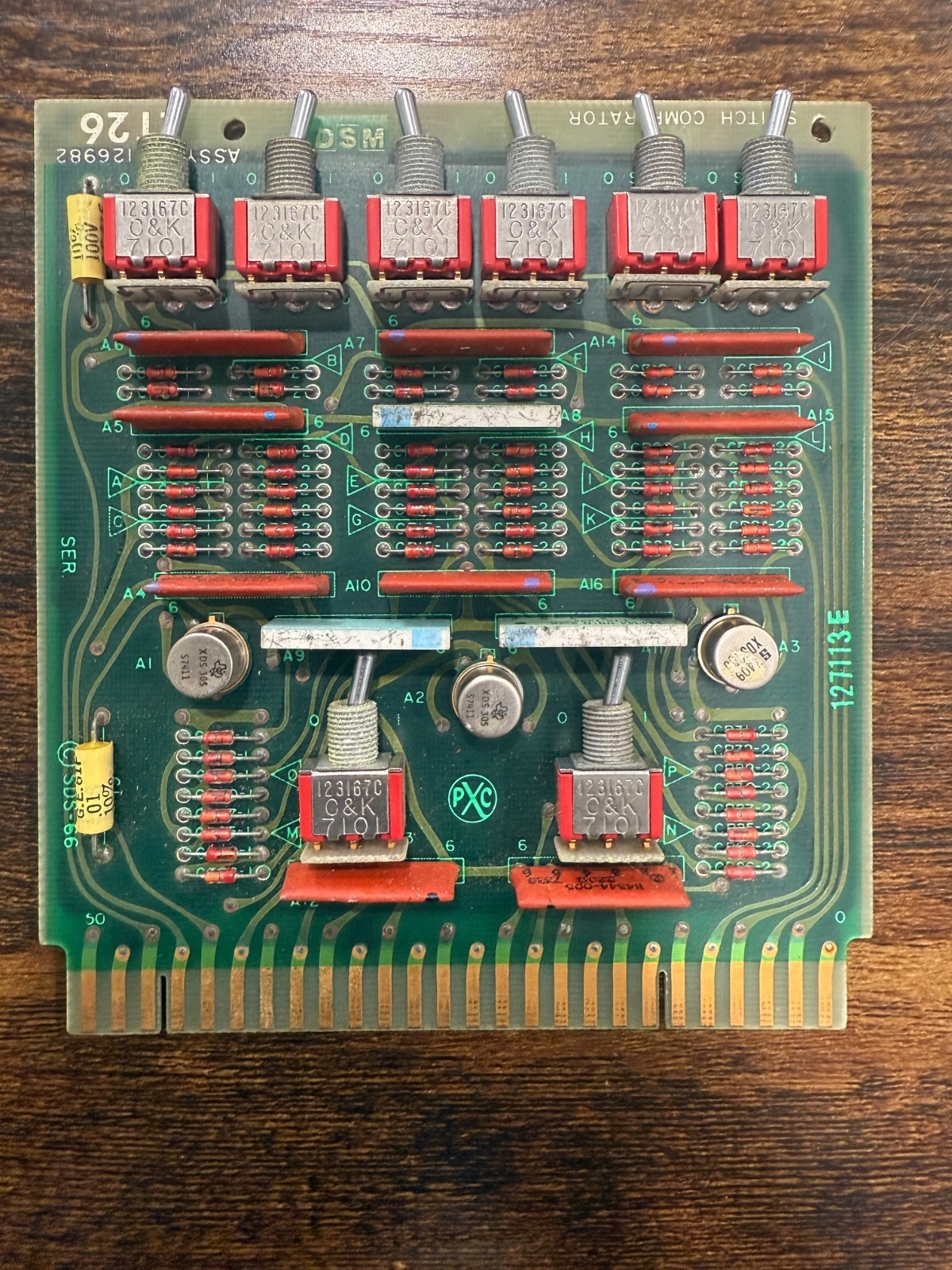 Vintage 1970s Avionic Simulator Pitch Comparator plug-in card (ASSY 126982 T26)