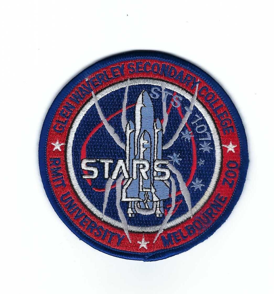 PATCH USAF NASA  STS-107 STARS COLUMBIA MELBOURNE Z00 RMTU GLEN WAVERLY SC    JP