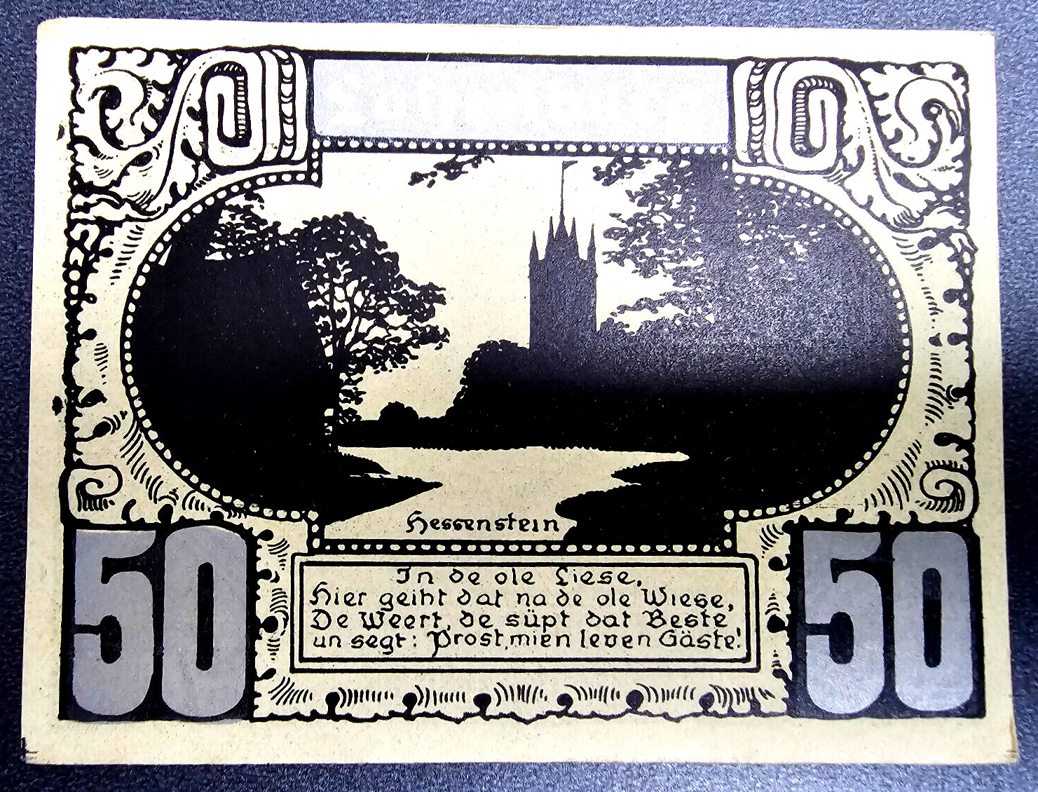 PLÖN NOTGELD 50 PFENNIG 1921 EMERGENCY MONEY GERMANY BANKNOTE (32845)