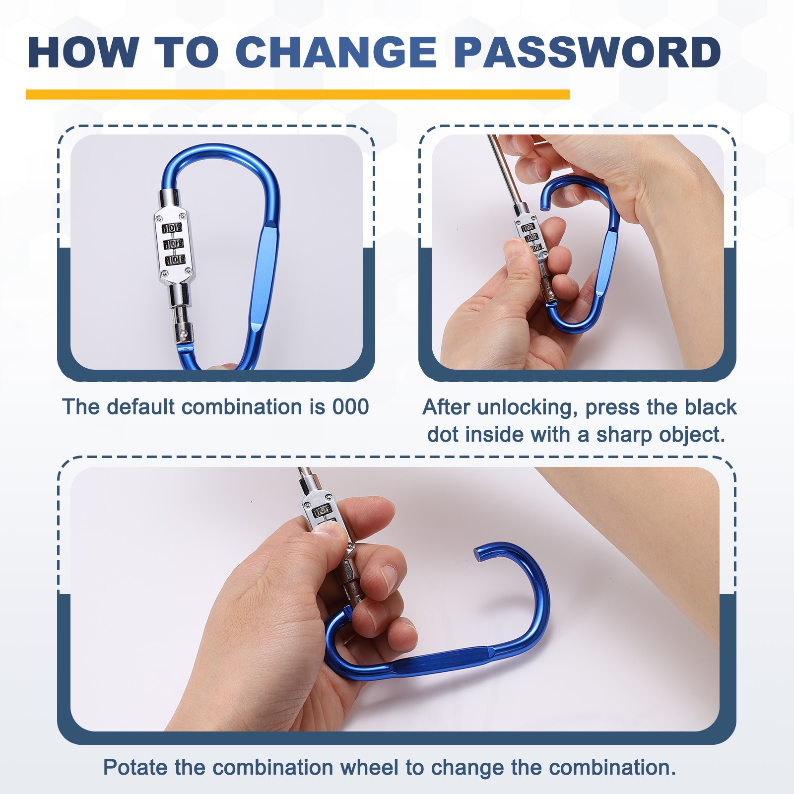 3.3Ft Security Cable Lock Steel Safety Cable with 3.8" Combination Lock Silver