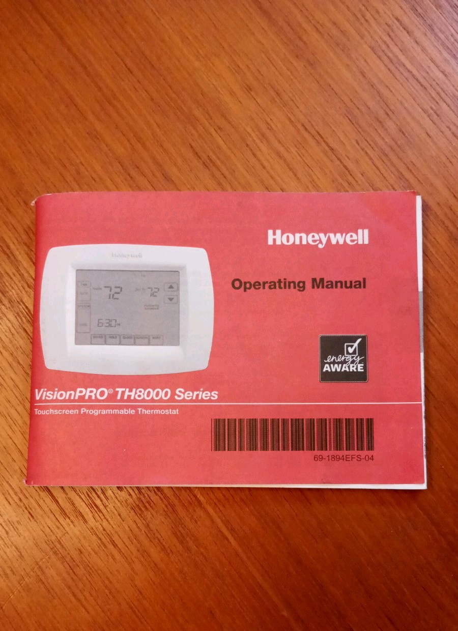 Honeywell VisionPRO TH8000 Series Operating Manual
