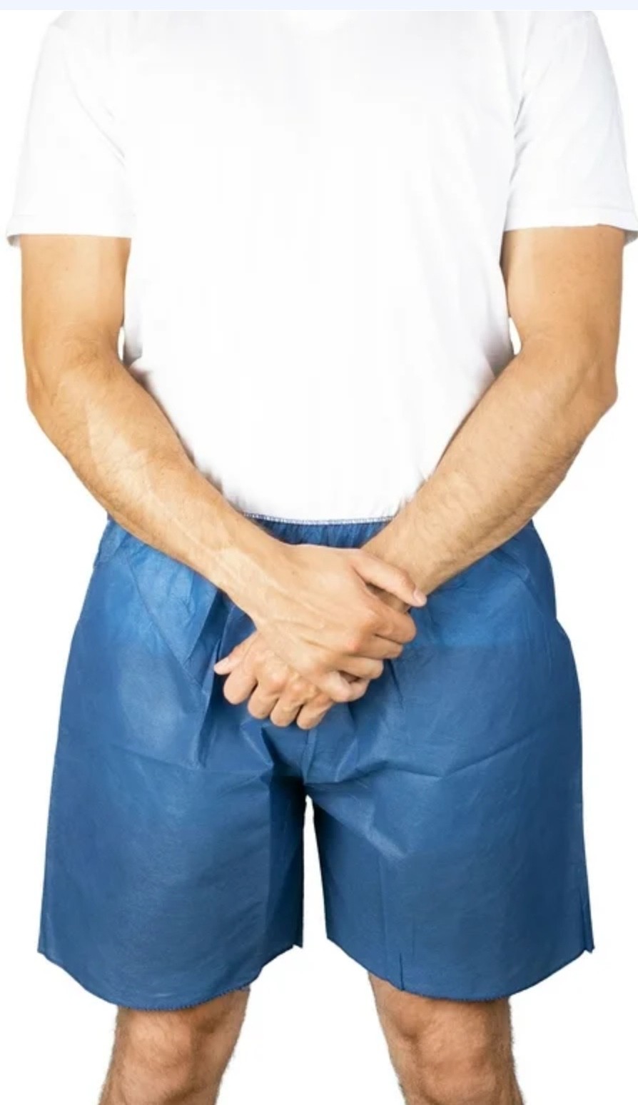 Disposable exam shorts onesize elastic waist dark blue box of 50 medical patient