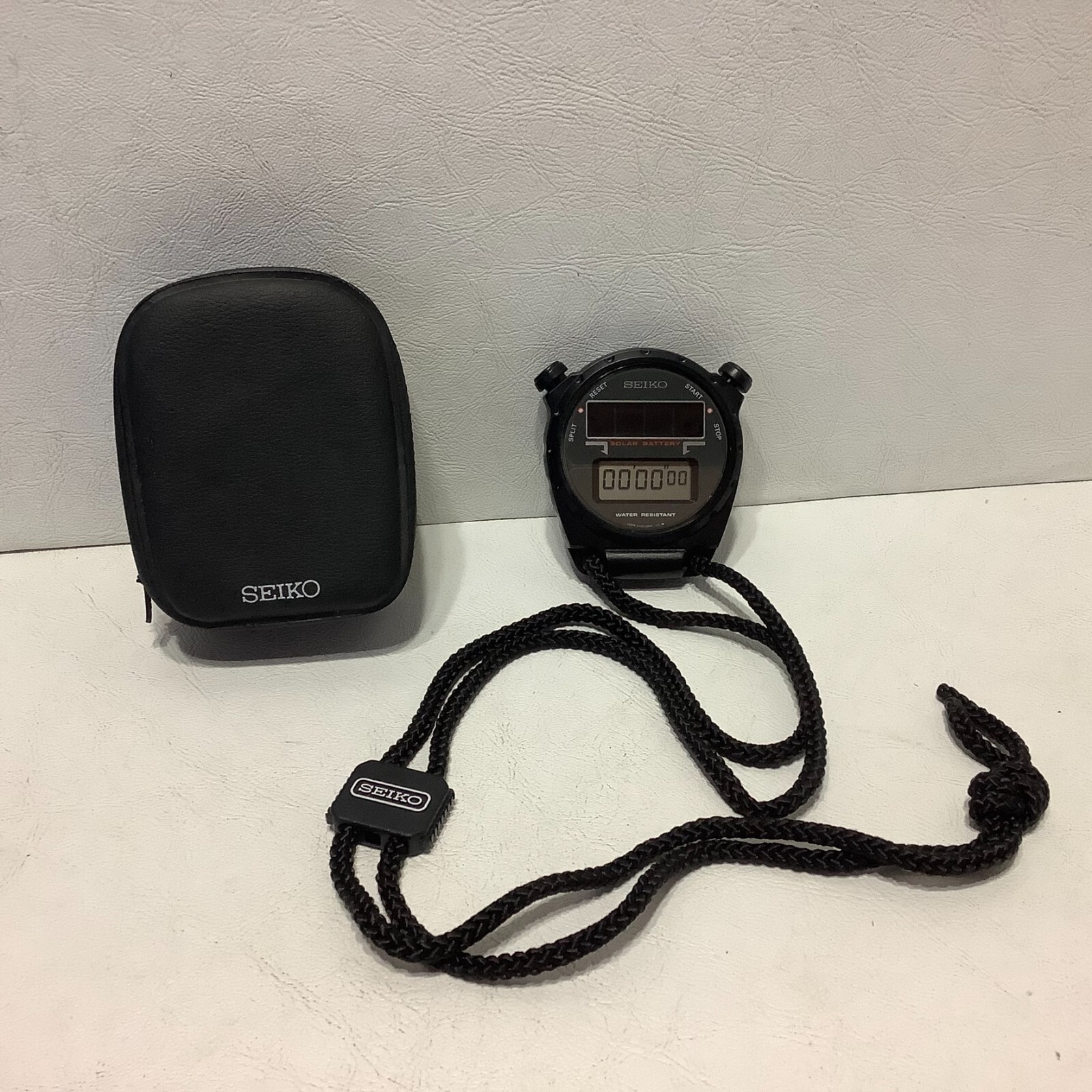 Vintage Seiko Stopwatch Solar Battery w/Case S025-6000 Japan