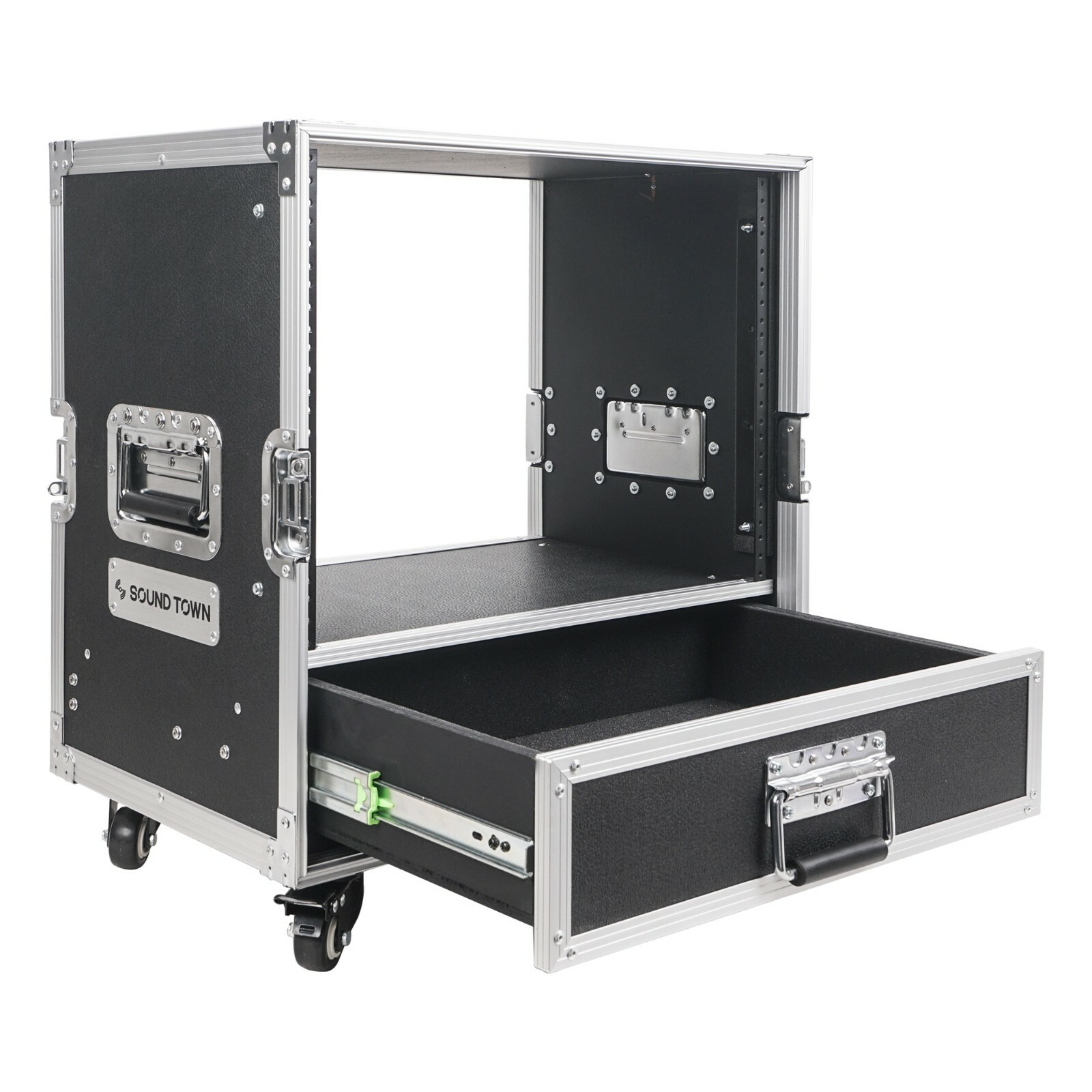 Sound Town 8U Rack Case 2U Drawer for 19" Amps/Mixers/Mic Receivers (STRC-8U2DR)