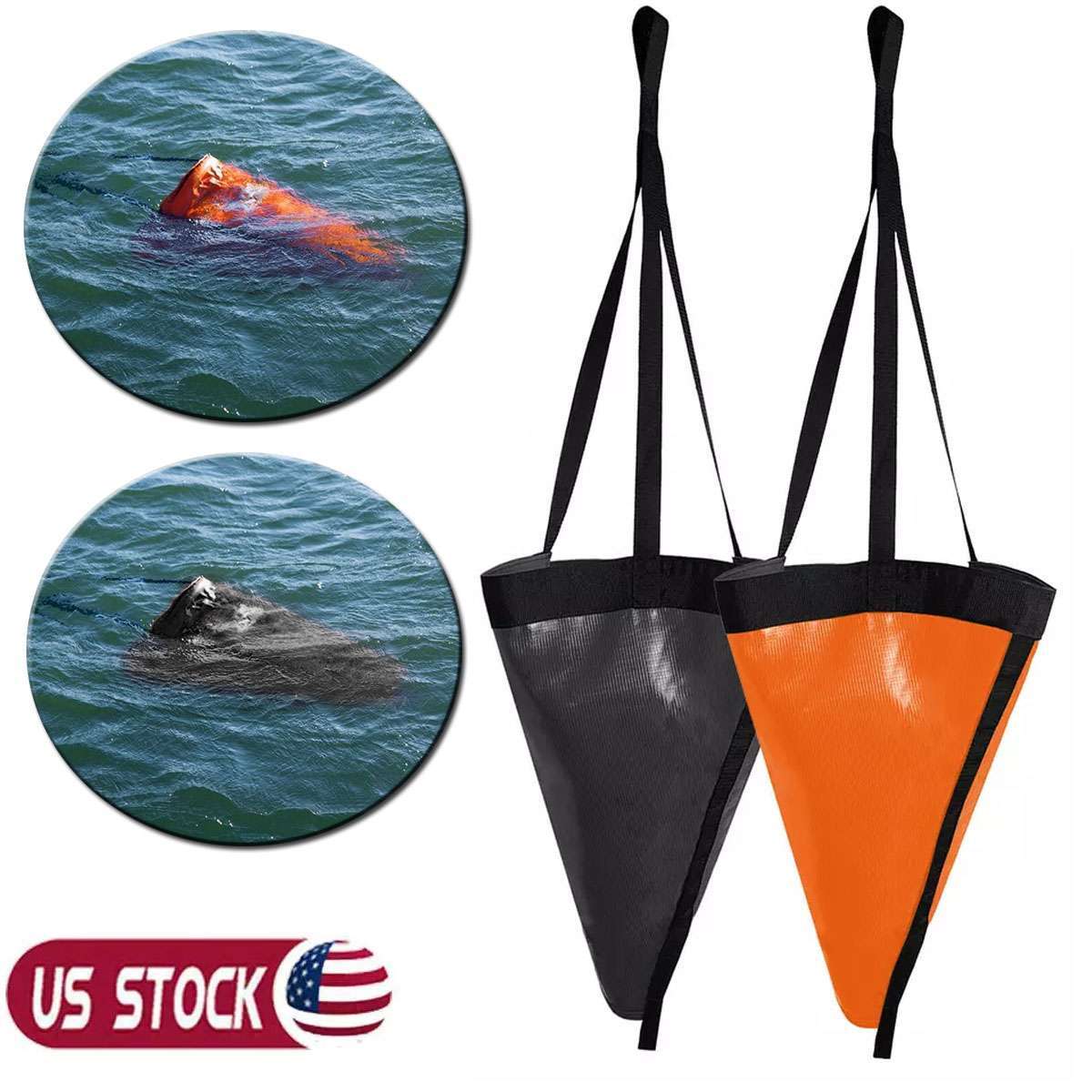 24"/32" Drift Sock Sea Anchor Drogue Sea Brake Fit 15ft-20ft Fishing Boats New
