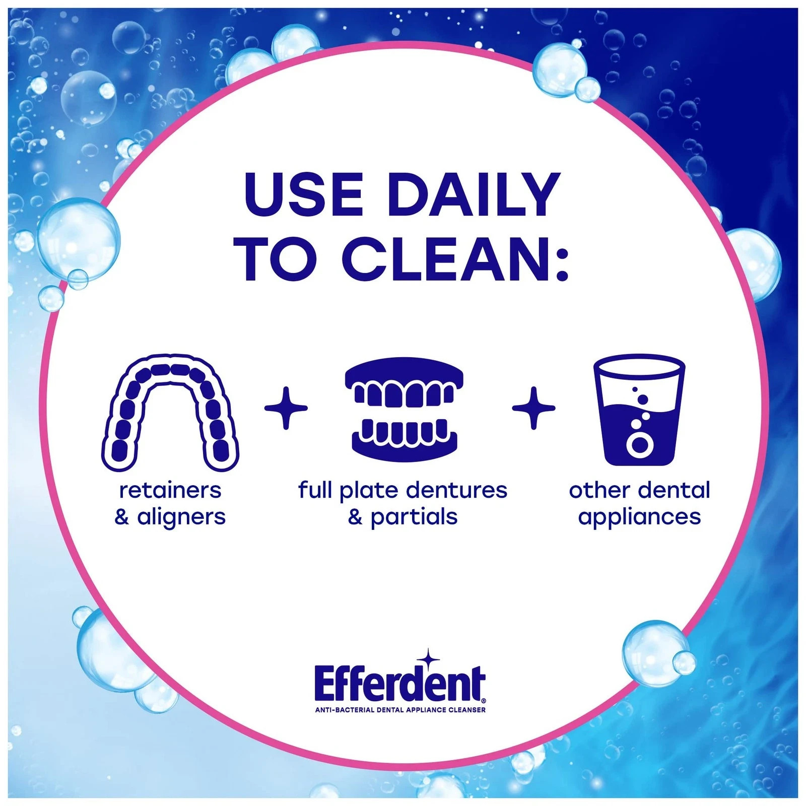 Efferdent Denture Cleanser Tablets, Complete Clean, 126 Tablets