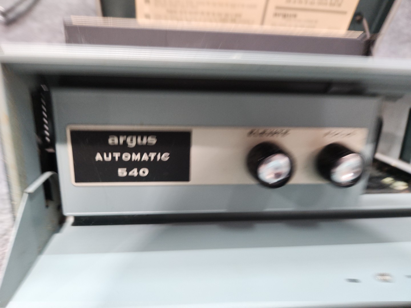 Argus 540 Slide Projector Vintage 1950s Tech Green Automatic