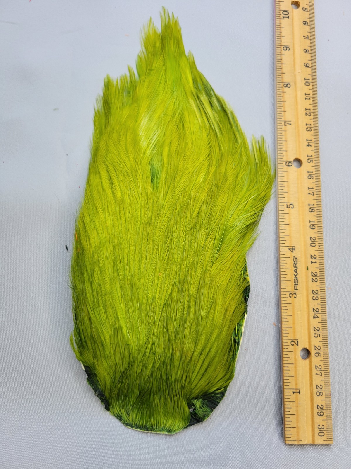 Lot 193,  Top Quality  OLIVE  India Rooster Streamer Neck Cape Feathers