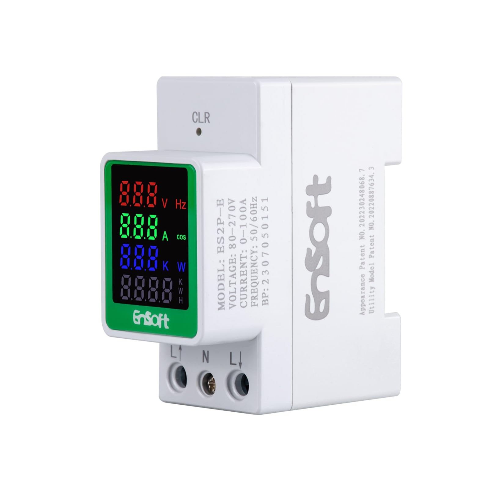 AC Digital Energy Meter 80-270V 100A Active Power 0-250000W - Color LCD Display