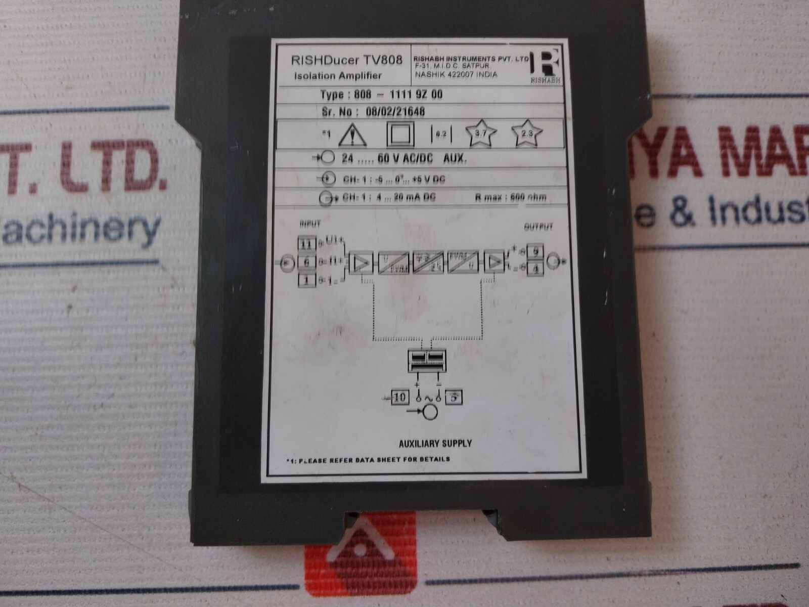 Rishabh RISHducer TV 808 Isolation Amplifier 808-1111 9Z 00