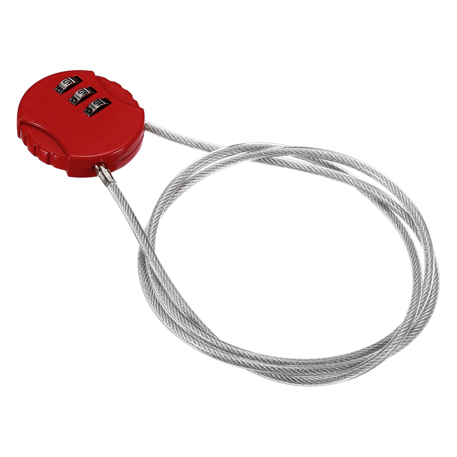 Small Combination Block 31.4", 1pc 3 Digit Luggage Lock, Red