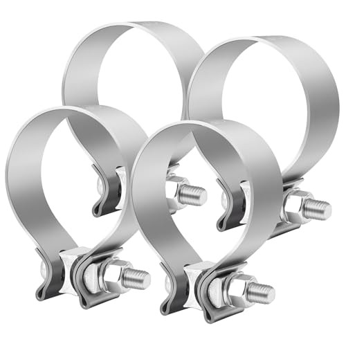 3 inch Exhaust Clamp, 3" Narrow Band Muffler Clamp Stainless Steel 3.0 inch