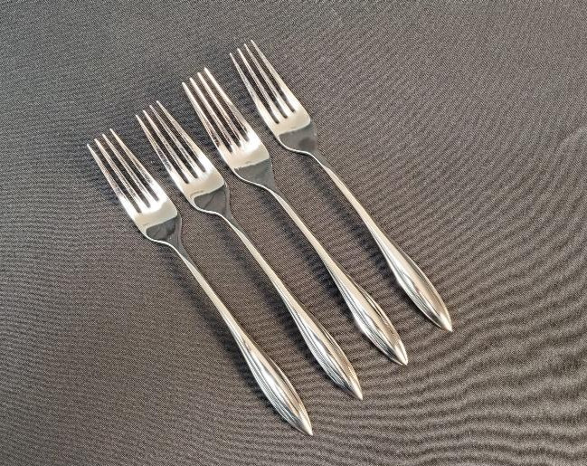Lenox SCULPT Stainless 4 Dinner Forks Glossy 18/10 Flatware - 8 1/8" Length