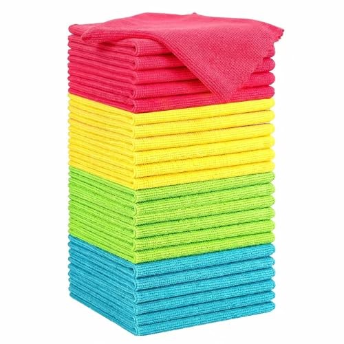 Microfiber Cleaning Cloth, 24 Pack Highly Absorbent Cleaning 24PK Multicolor