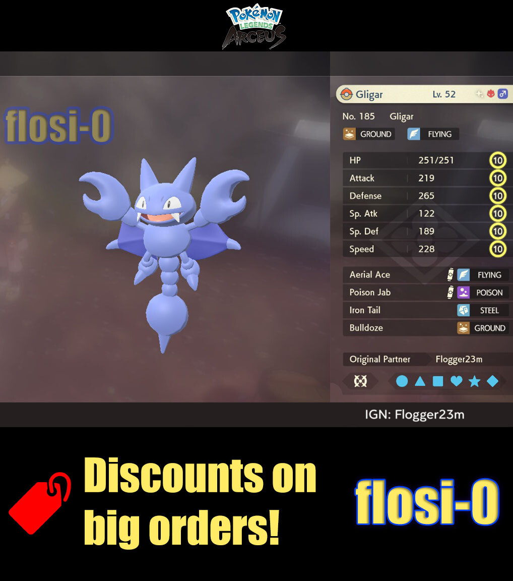 6IV Shiny Gligar Max Effort Level Pokemon Legends Arceus
