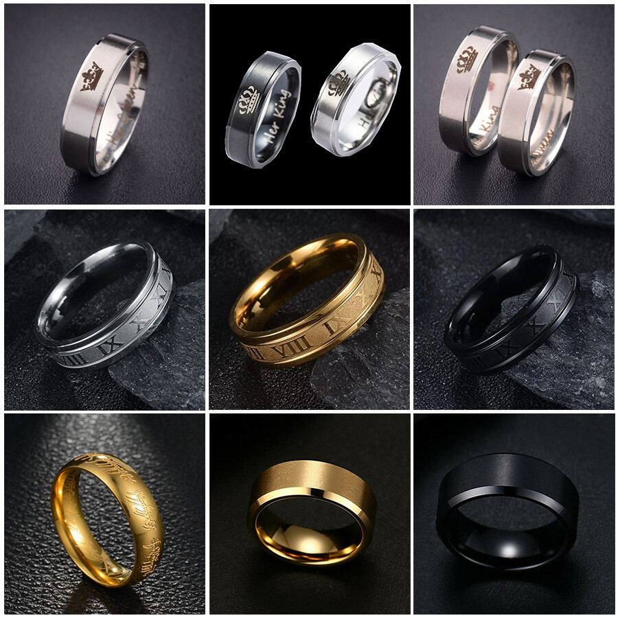 Fashion Men's Stainless Steel Silver Gothic Punk Charm Biker Finger Ring Jewelry