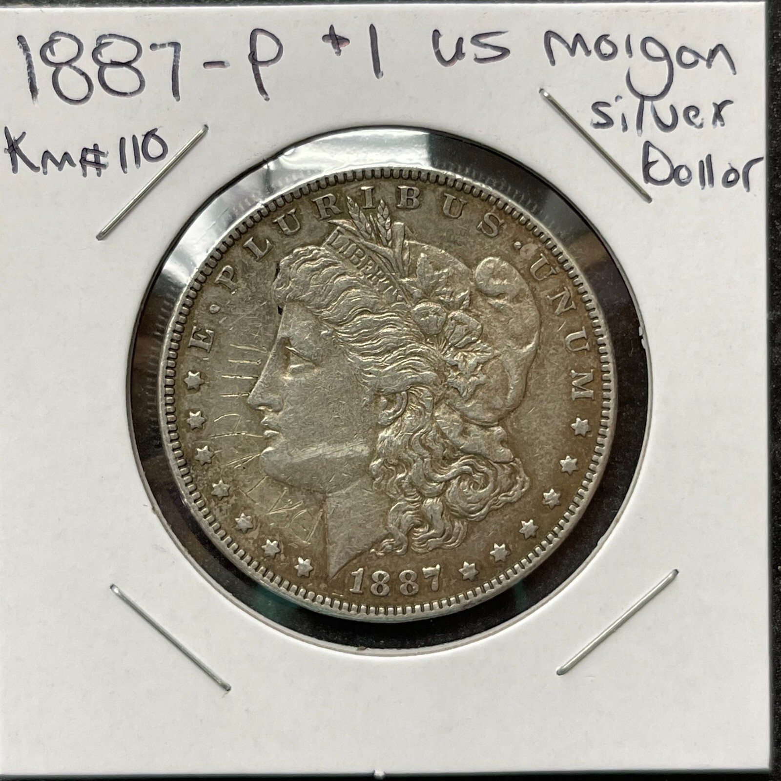 1887 P $1 GENUINE UNITED STATES MORGAN SILVER DOLLAR KM#110