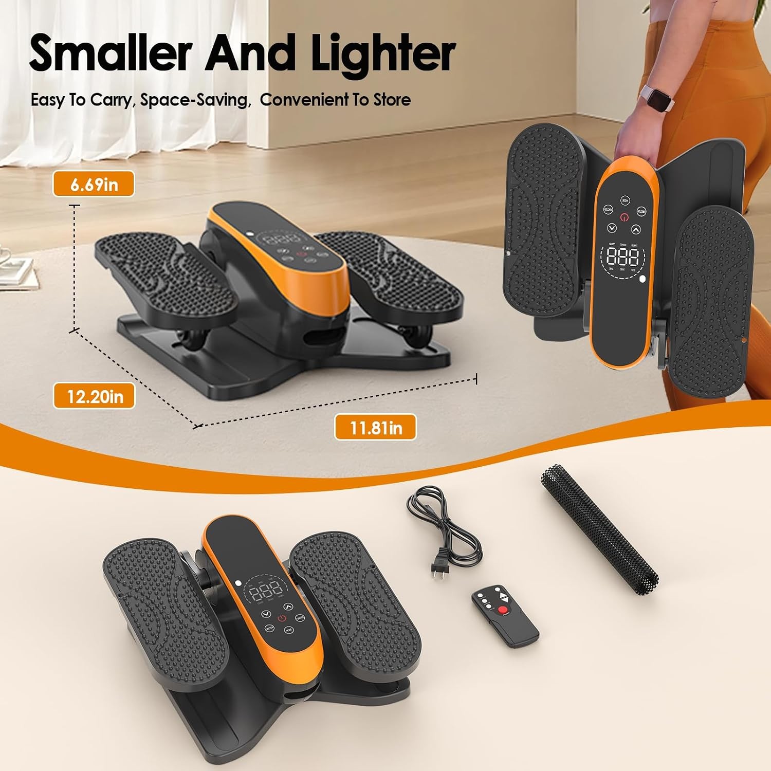 Under Desk Elliptical Machine Senior Mini Elliptical Leg Exerciser W/ Remote