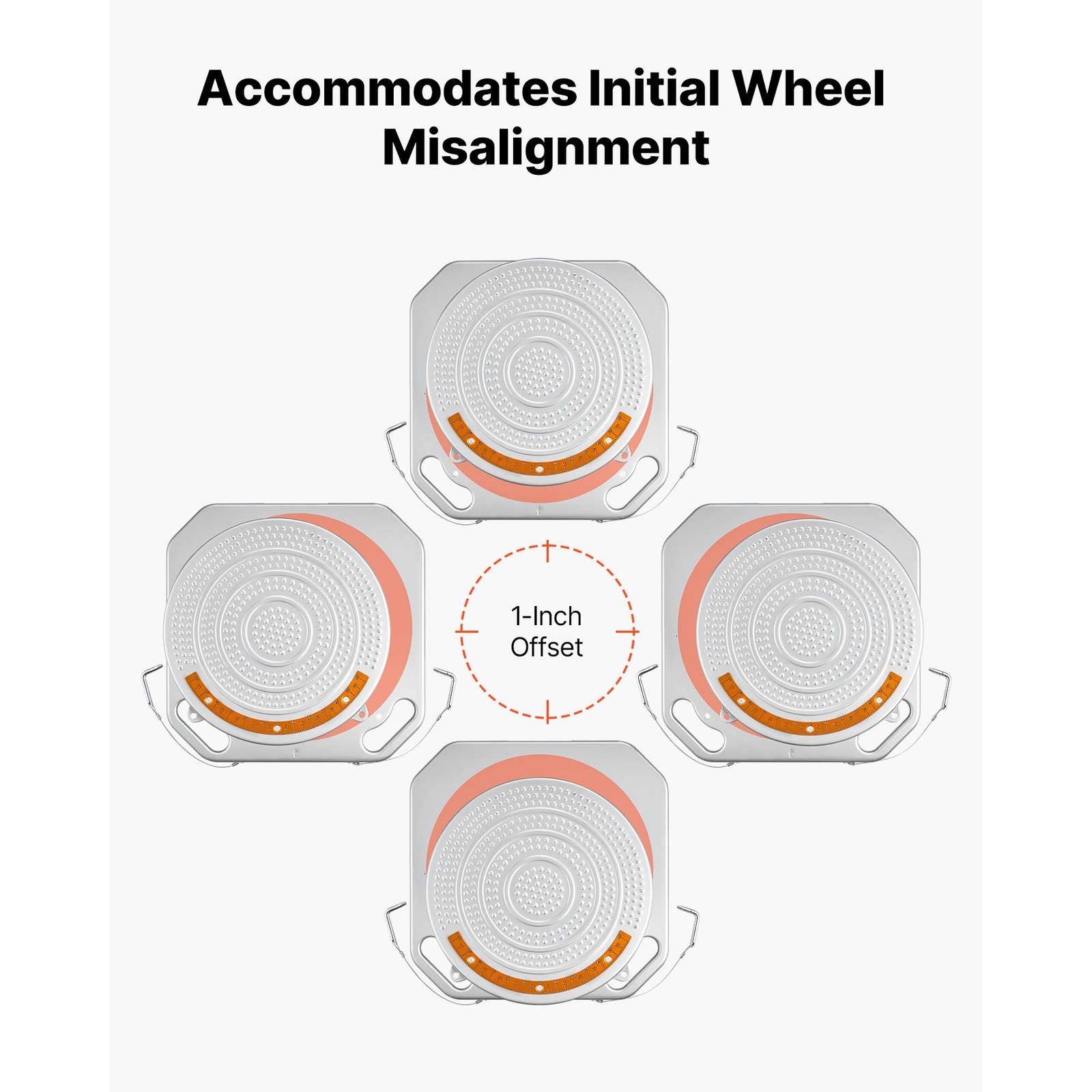 2-Ton Wheel Alignment Turn Plates 2PC Brass Dial