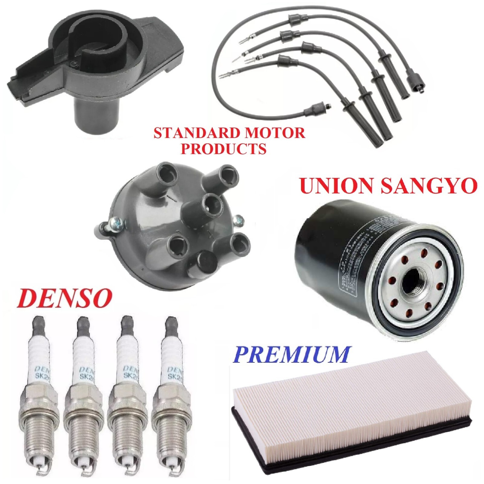 Tune Up Kit Filters Cap Rotor Wire Spark Plugs For PLYMOUTH HORIZON L4 2.2L 1990
