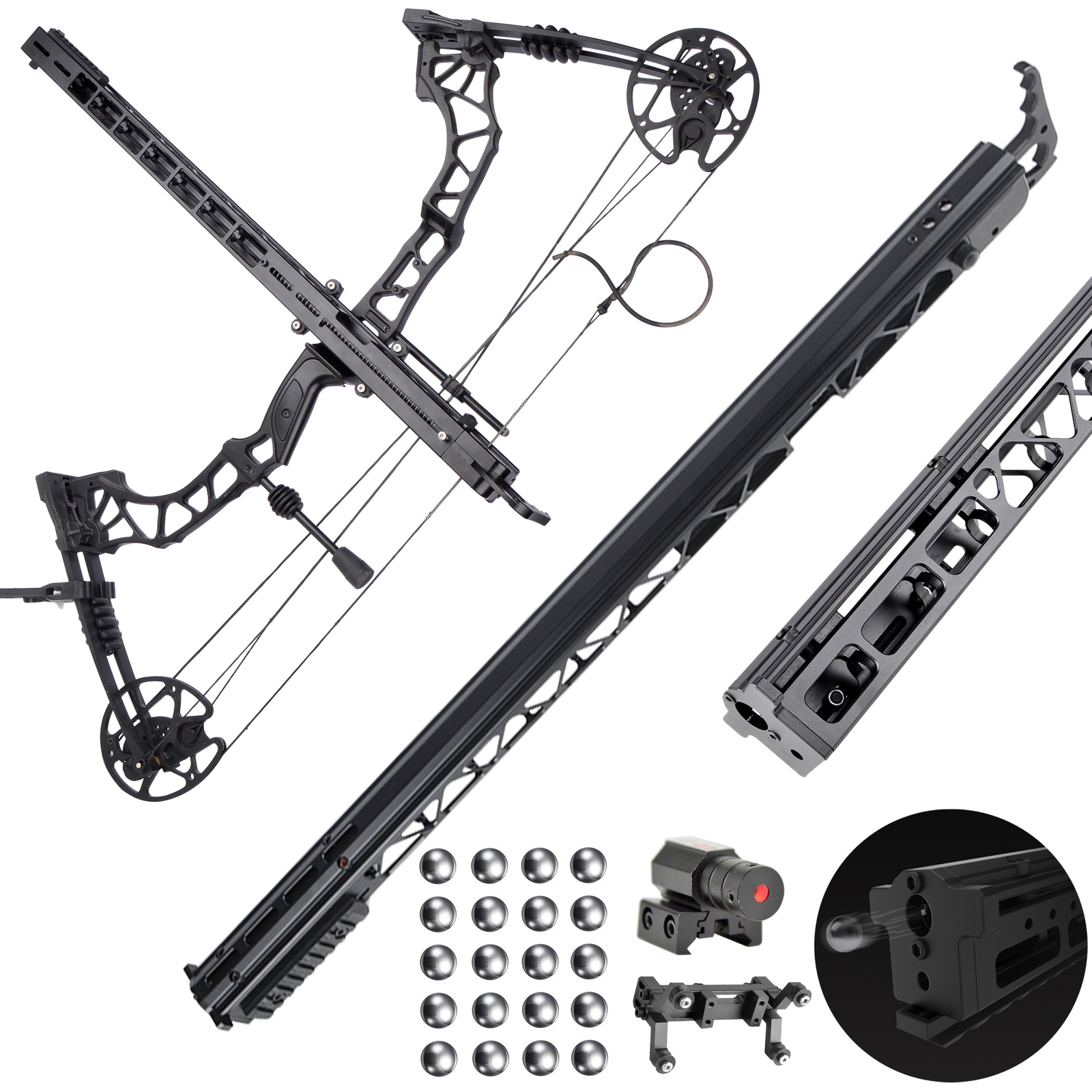 Compound Bow Bow Launcher Set 35-70lbs Steel Ball Bow Hunting Shooting Target