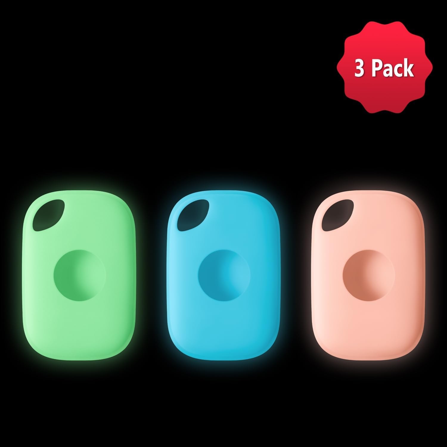 Geiomoo Silicone Case for Tile Pro (2024) Tracker, Luminous Green+Pink+Blue