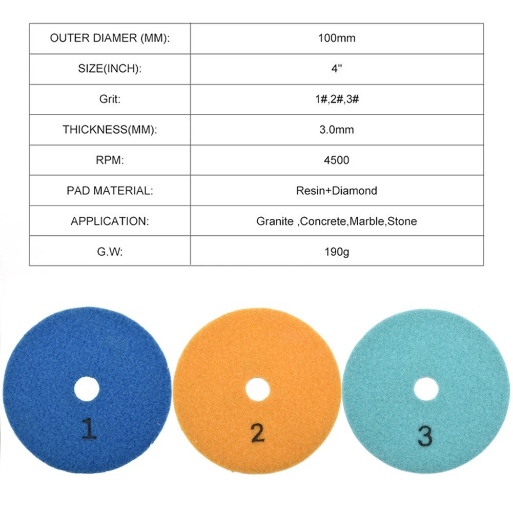 High Quality Polishing Pads Tool Practical Replacement Stone Wet/Dry 100mm