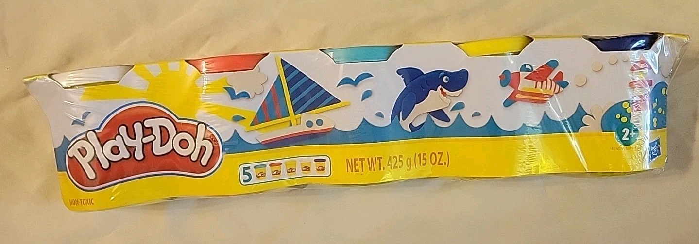 HASBRO Play-Doh 5 Pack Color Set Wave 1 Each Blue Yellow Teal Red White NEW