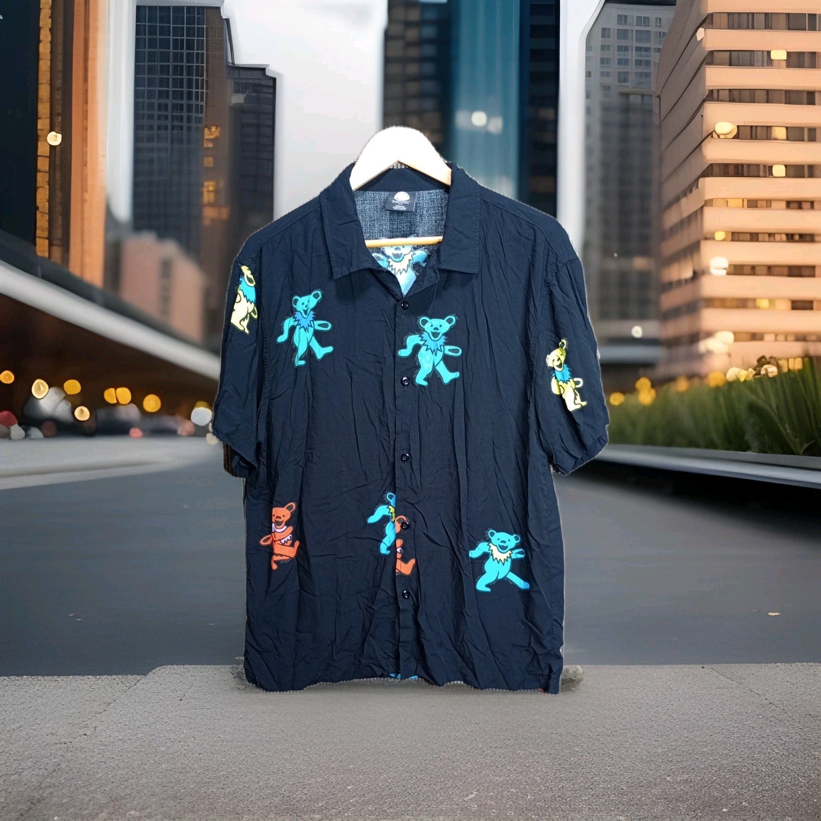 Grateful Dead Jimmy Dead Bears AOP Button Down Size M