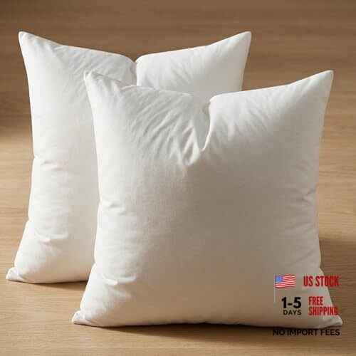 Down Feather Throw Pillow Inserts, 18x18 Pillows Set of 18x18 Inch (Pack of 2)