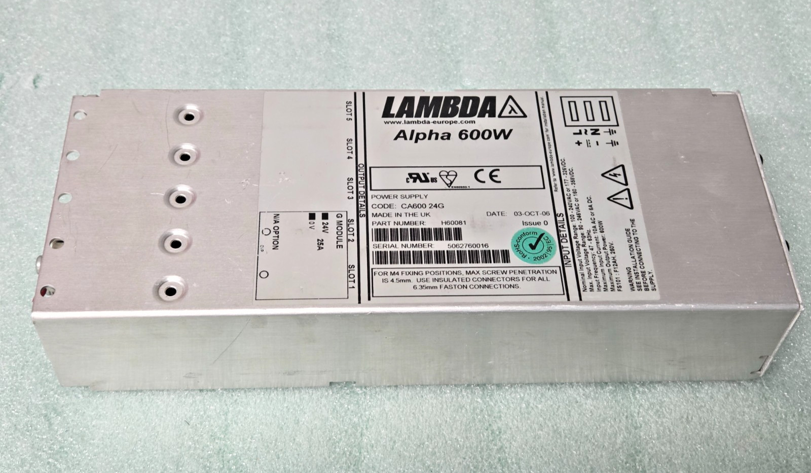 LAMBDA Alpha 600w power supply H60081