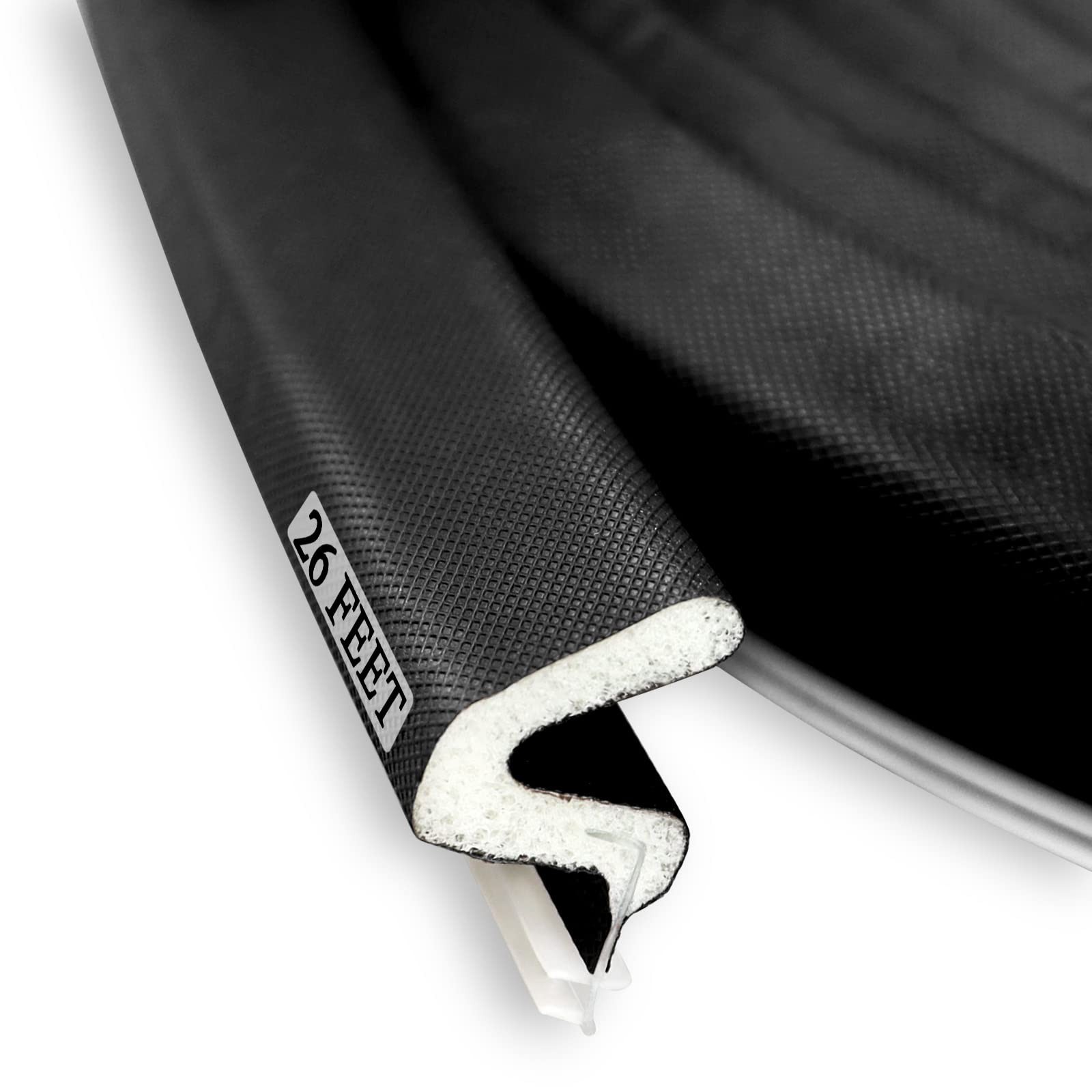 LSGCQ Kerf Weather Stripping Door Seal Strip 26 Ft Q Foam 26 Ft, Black