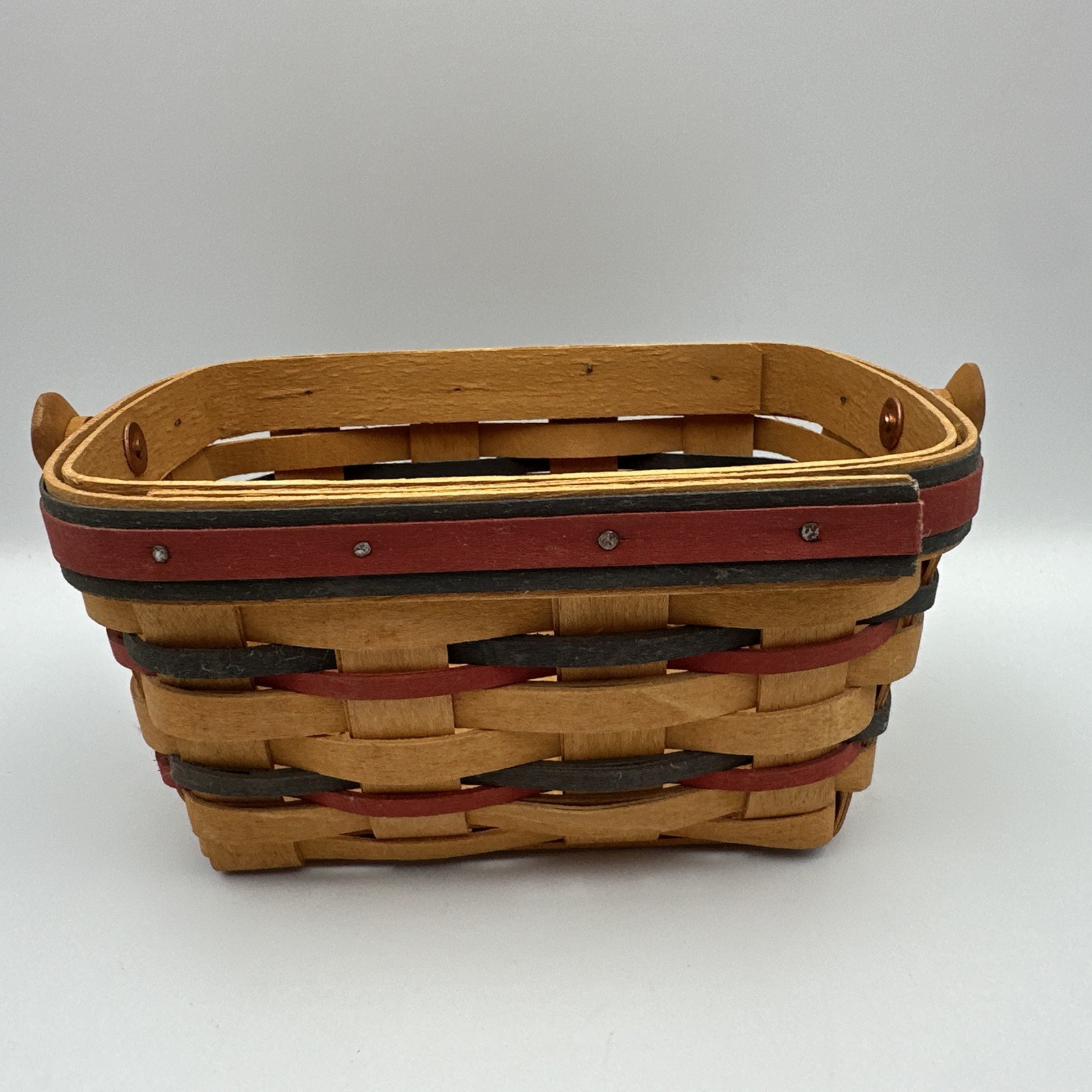 1997 Longaberger Patriotic Basket with Handle Small Drop Catchall