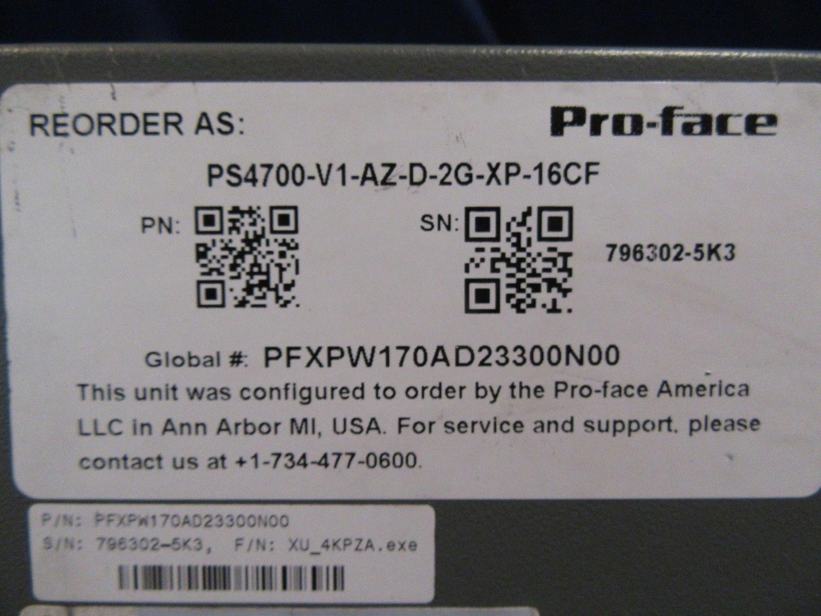 PROFACE PS4700-V1-AZ-D-2G-XP-16CF Operator Interface HIM 1 year warranty
