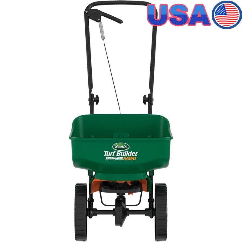 Turf Builder EdgeGuard Broadcast Spreader Lawn Care Easy Storage 5000 sq ft New