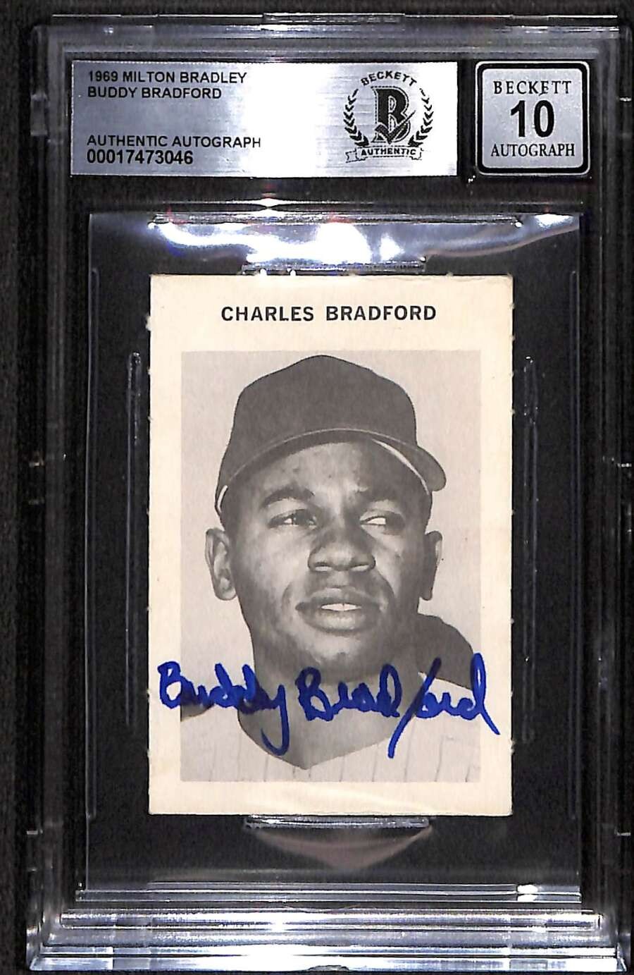 1969 Milton Bradley 34 Charles Bradford BGS Auto 10 Autographed Authentic C92956