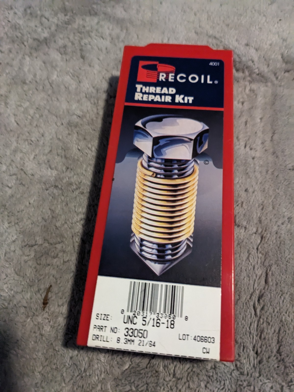 Recoil 33050 Thread Repair Kit UNC 5/16"-18 Heli-Coil Style Set Tap Inserts