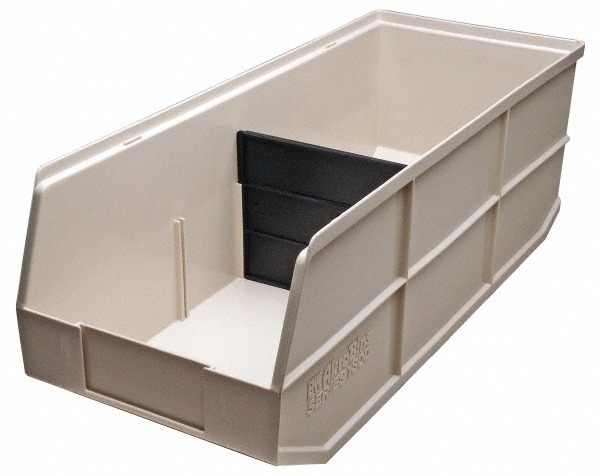 (1 Count) Akro-Mils Extra Deep Shelf Bin, 8-1/4" x 20-1/2" x 7" High, Ivory