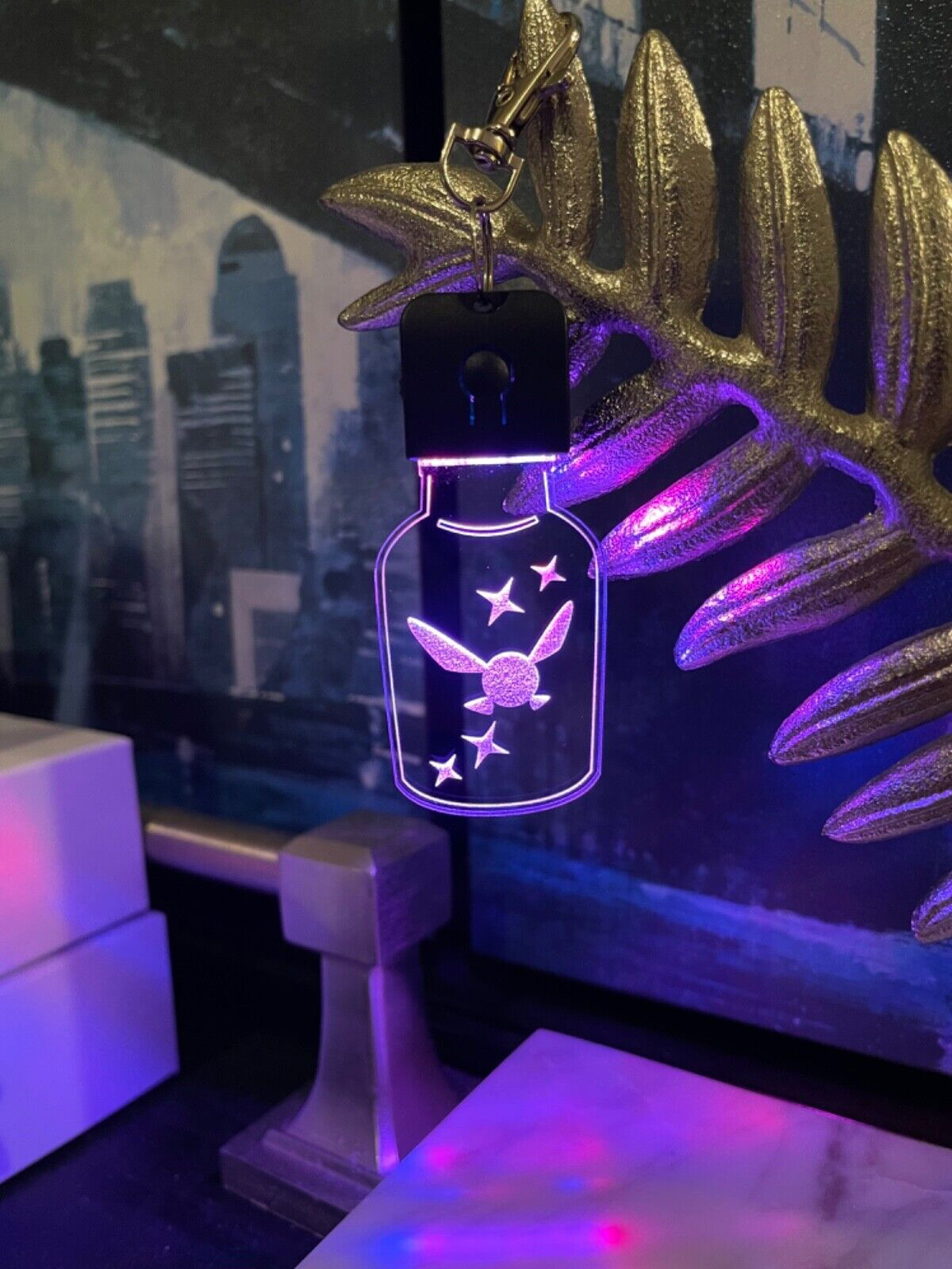Legend of Zelda Breath of The Wild Light Up Fairy in a Bottle Keychain