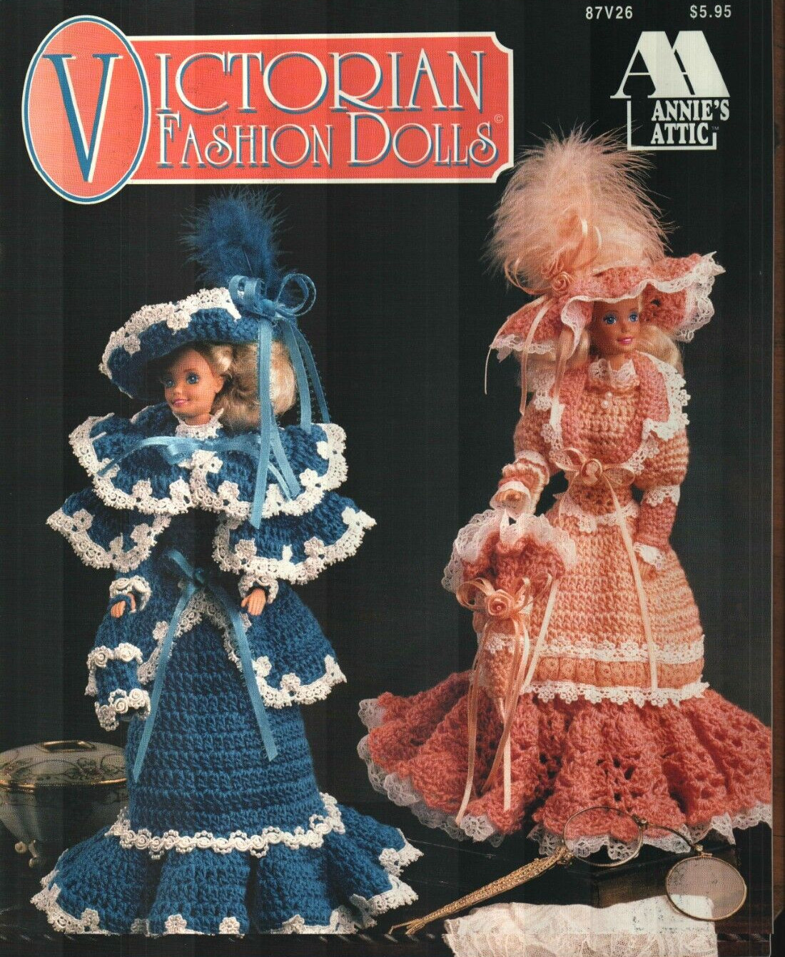 NEW VICTORIAN FASHION DOLLS DRESSES 4 DESIGNS ANNIE'S CROCHET PATTERN BOOK