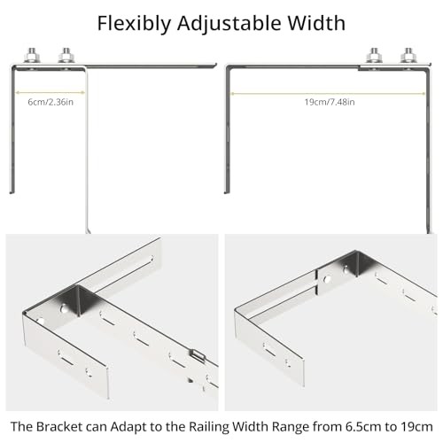 pcs Adjustable Solar Panel Mounting Brackets for Balcony, Stainless 4 Silver