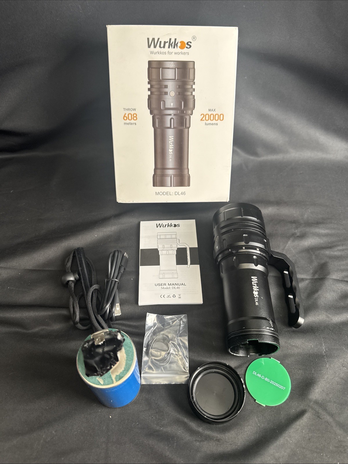 Wurkkos DL46 Dive Light, 20000 Lumen Scuba Diving Flashlight, Type C BROKEN READ