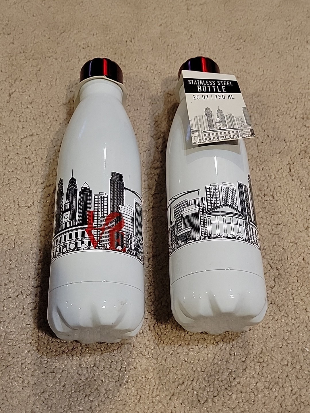 2 STAINLESS STEEL 25 OZ SKYLINE BOTTLES