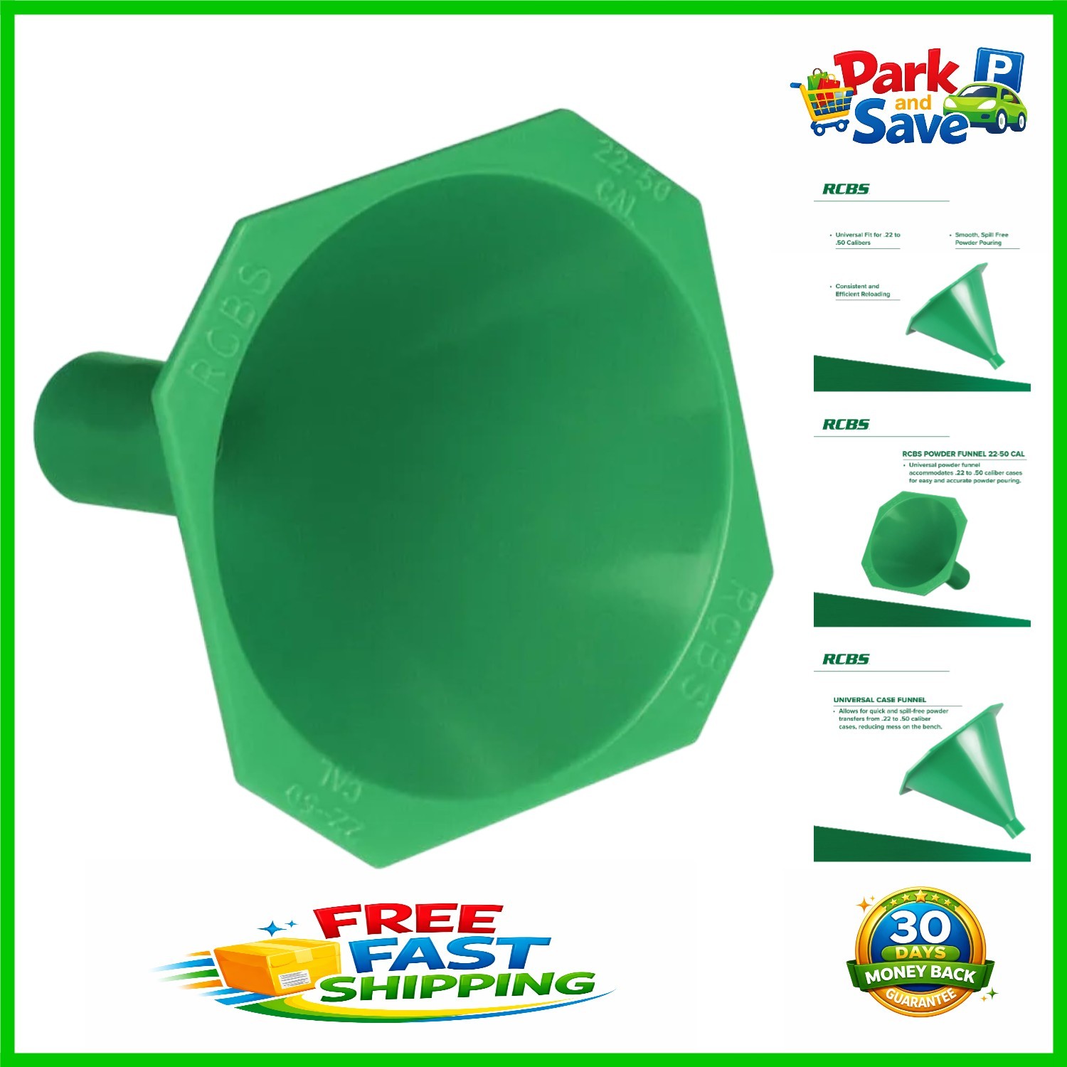 Universal Powder Funnel for .22 to .50 Cal - Spill-Free Reloading Solution