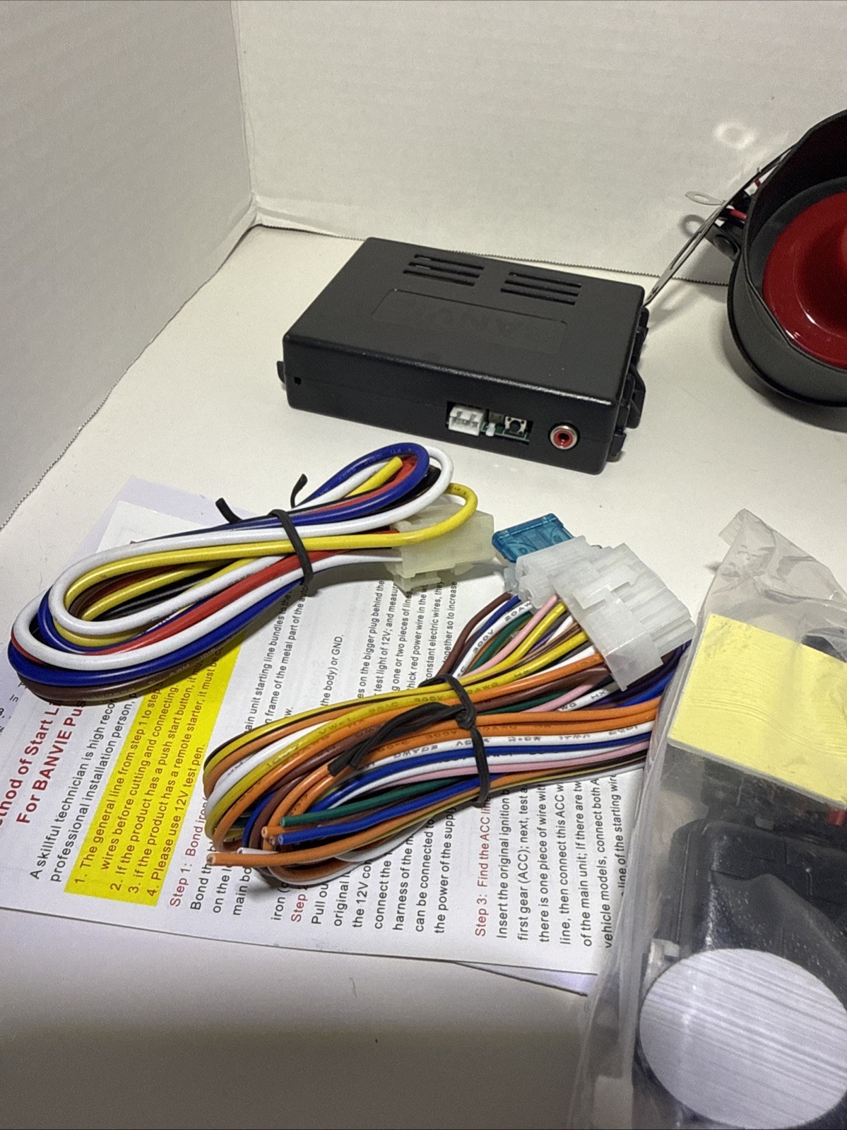Banvie Car Alarm Engine Start System With Keyless Entry Open Box/Never Used