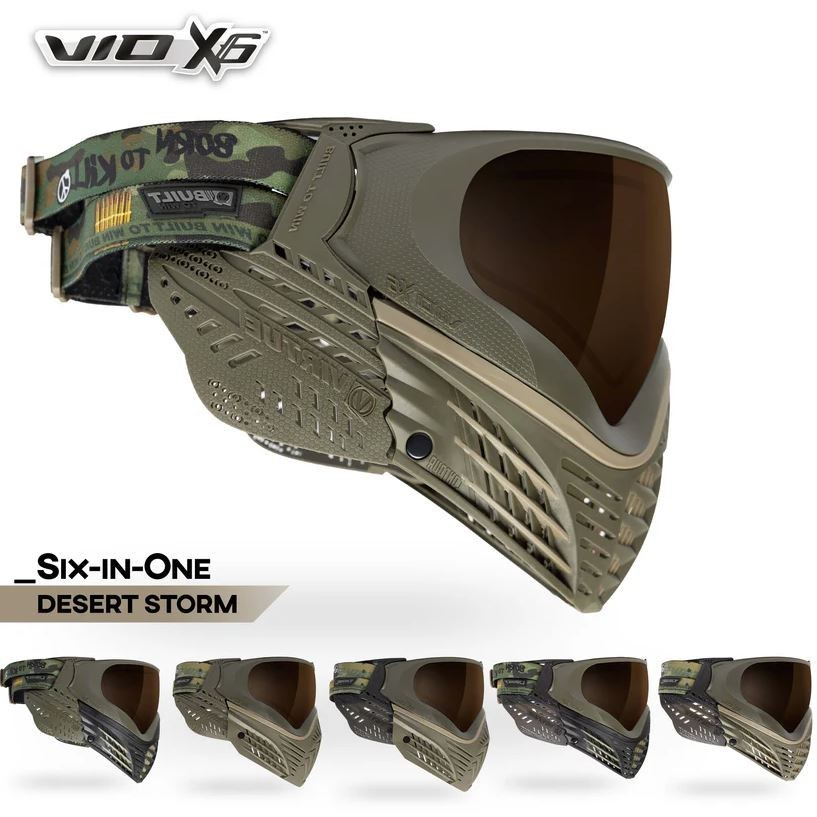 Virtue Paintball VIO X6 Six-In-One Protective Padded Goggle Mask Desert Storm