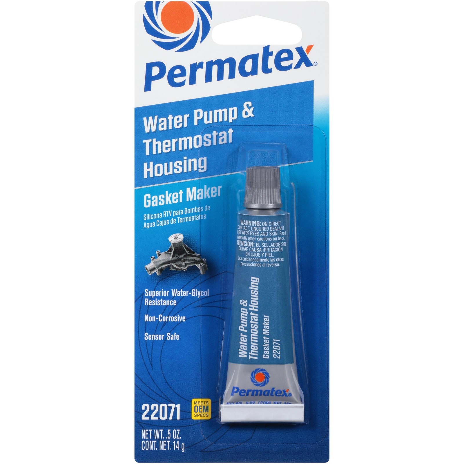Permatex 22071 Water Pump and Thermostat RTV Silicone Gasket 0.5 oz. 0.5 Ounc...