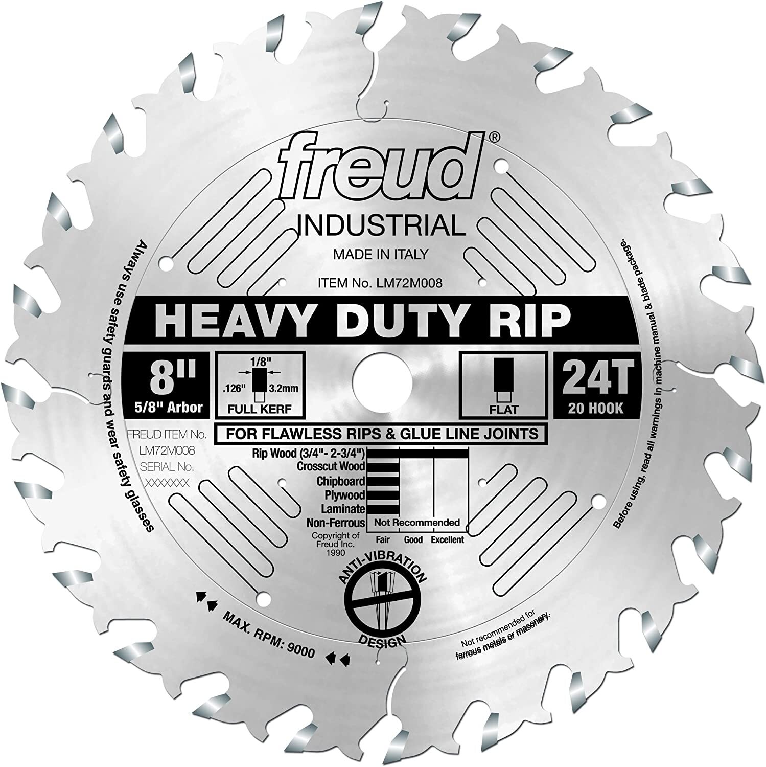 Freud LM72M008 8" Heavy-Duty Rip Blade, Multi, One Size